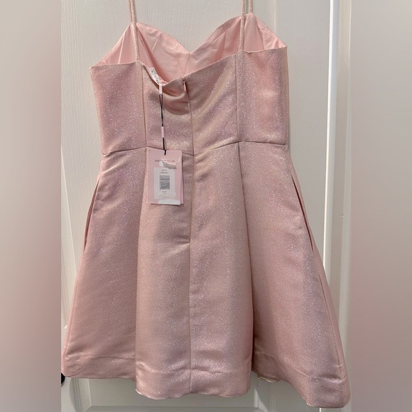 NWT Avec Les Filles Pleated Fit & Flare Mini Skater Mini Dress Simmer Pink - Picture 6 of 9